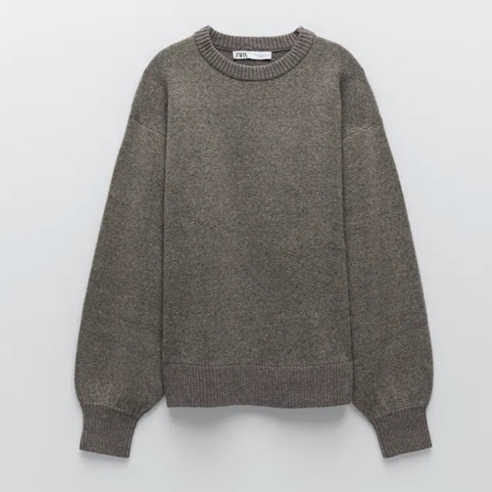Zara Ballon Sleeve Knit Sweater